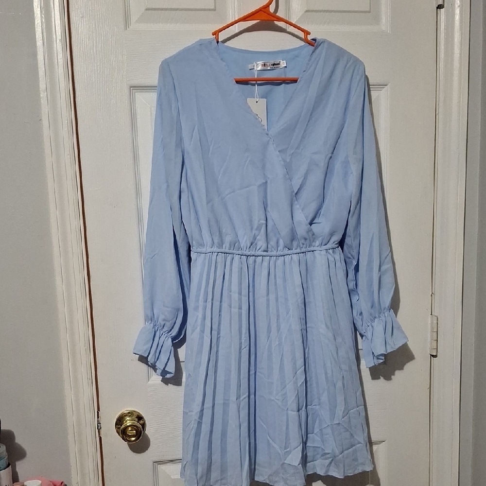 Light Blue Long Sleeve Dress
